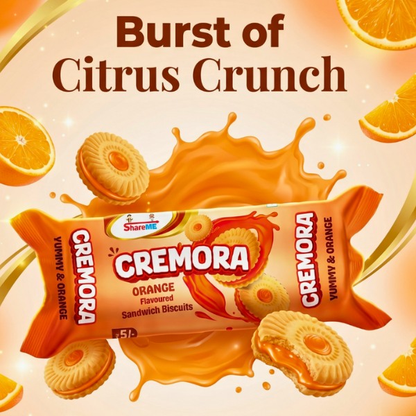 ShareMe Cremora Orange Biscuits, Orange